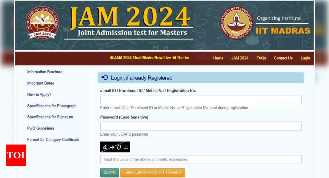 IIT JAM Result 2024 announced at jam.iitm.ac.in, direct link to download - Times of India