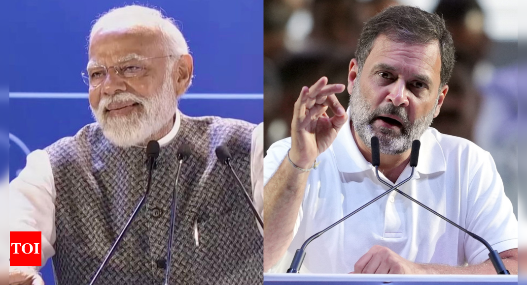 'Some have to be launched multiple times': PM Modi's apparent dig at Rahul Gandhi at Startup Mahakumbh | India News - Times of India