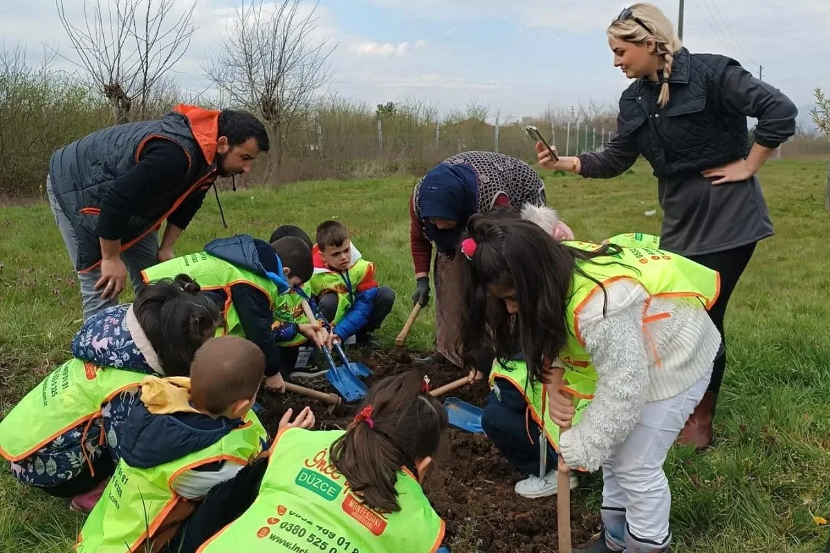 Düzce'de Minik Eller Orman Oluşturmak İçin Çalıştı