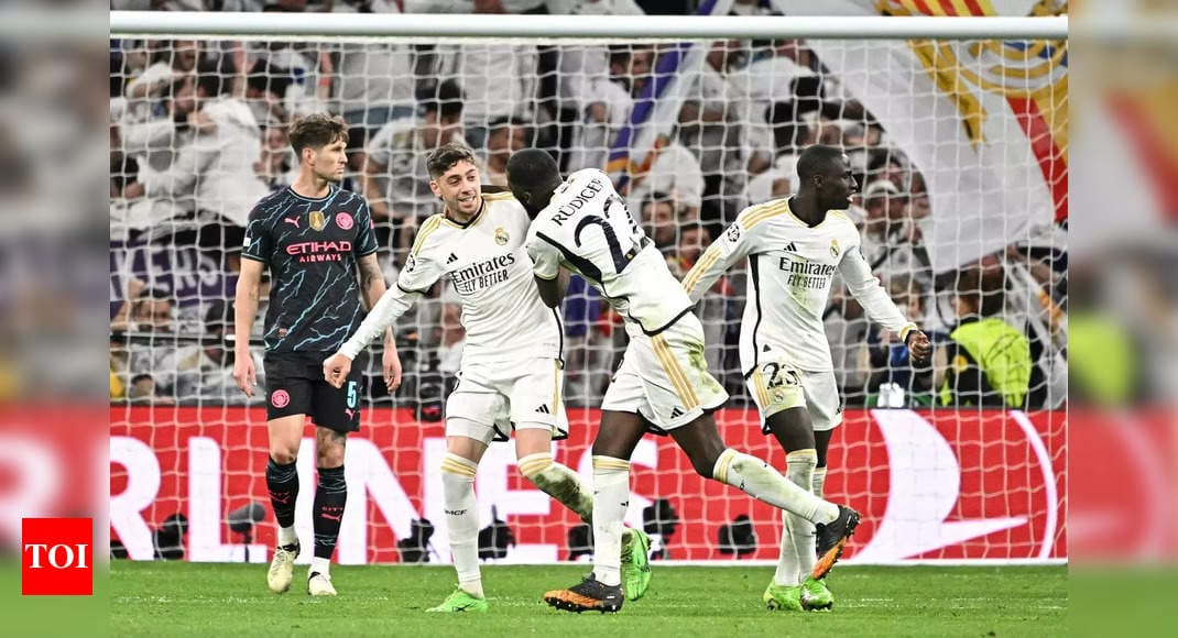 Champions League: Real Madrid and Manchester City play out thrilling 3-3 quarter-final first-leg draw | Football News - Times of India