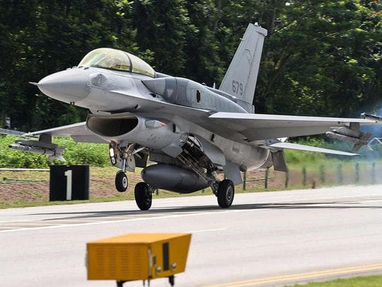 Fighter jet crashes at Singapore airbase