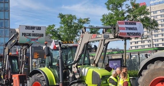 Protest rolników w centrum Poznania