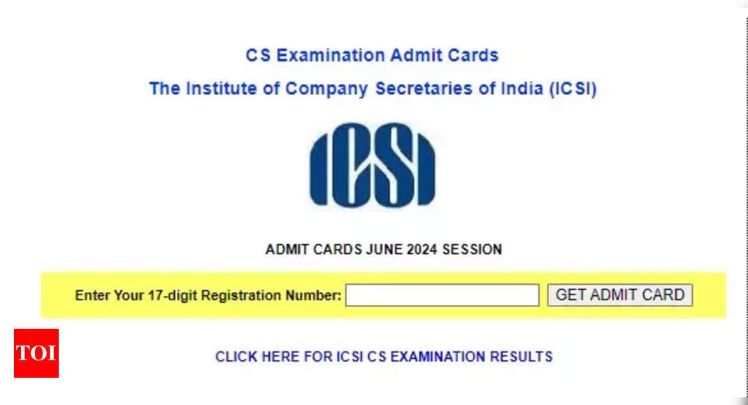 ICSI CS Executive, Professional Admit Card June 2024 released at icsi.edu, direct link to download - Times of India