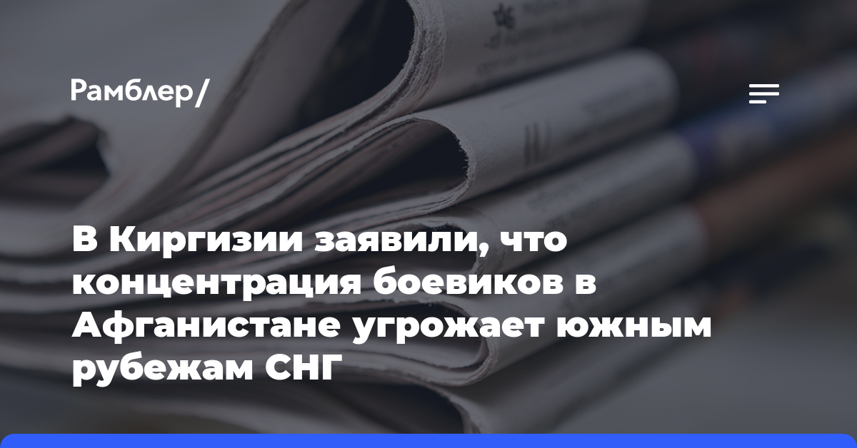 В Киргизии заявили, что концентрация боевиков в Афганистане угрожает южным рубежам СНГ