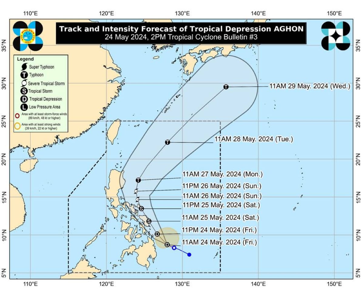 More areas in PH under Signal No. 1 due to 'Aghon'  --  Pagasa