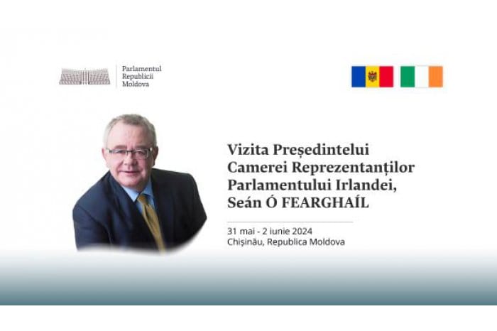 Președintele Camerei Reprezentanților Parlamentului Irlandei va efectua o vizită în Republica Moldova