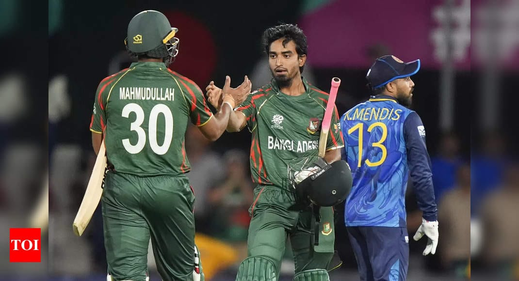 SL vs BAN Highlights: Bangladesh edge past Sri Lanka in thrilling T20 World Cup clash | Cricket News - Times of India