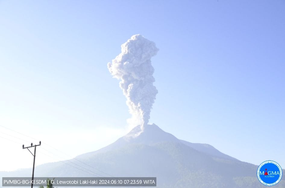 Gunung Lewotobi Laki-laki Kembali Erupsi, Waspadai Potensi Banjir Lahar Hujan : Okezone News