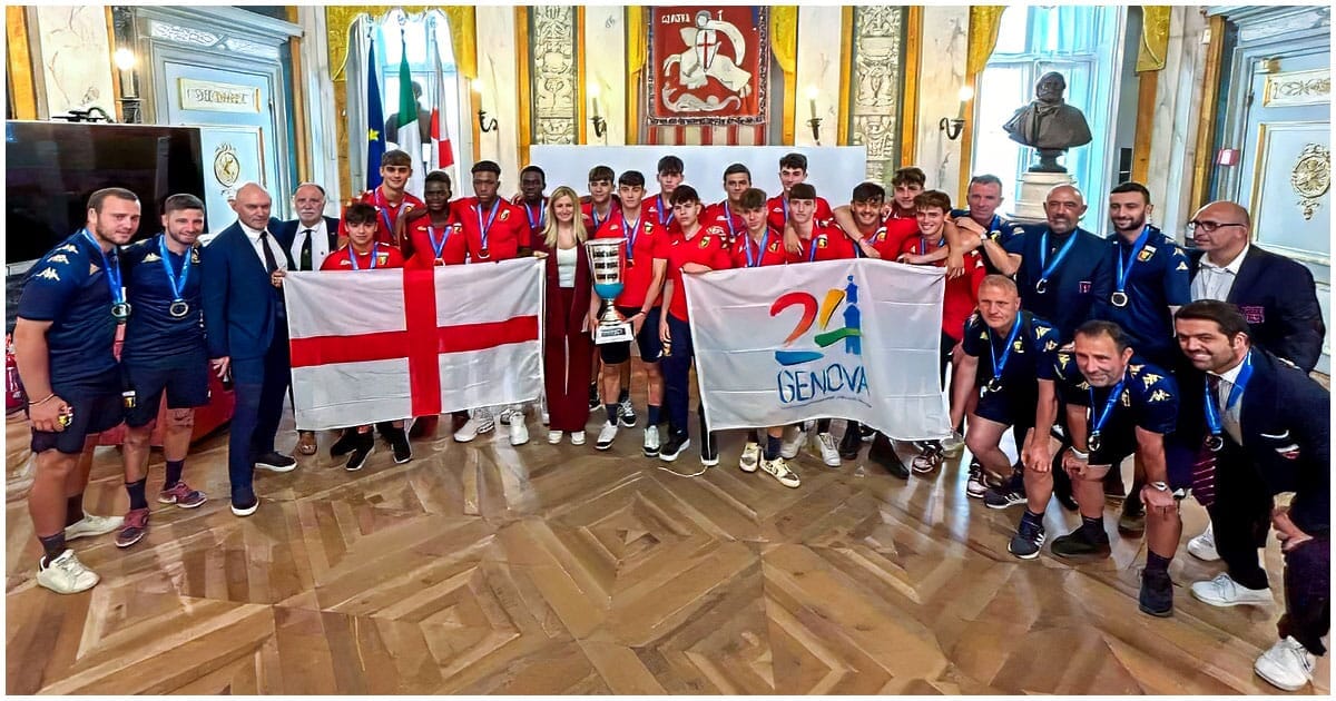 Calcio, Genoa under 18 campione d'Italia: festa a Palazzo Tursi per i giovani grifoncini