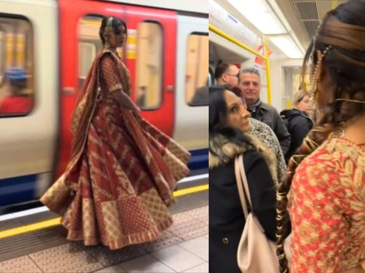 Not a runaway bride! Woman dons lehenga on London metro - Viral video