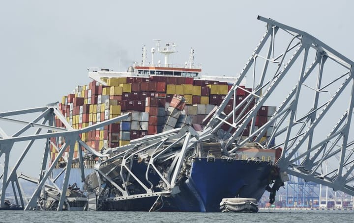 Crews begin removing cargo containers from ship that struck Baltimore's Key Bridge