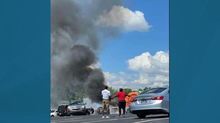 Multiple vehicles damaged by fire in Nashville Shores parking lot