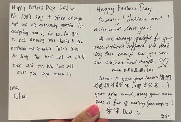 Dr Wee shares heartfelt Father's Day wishes