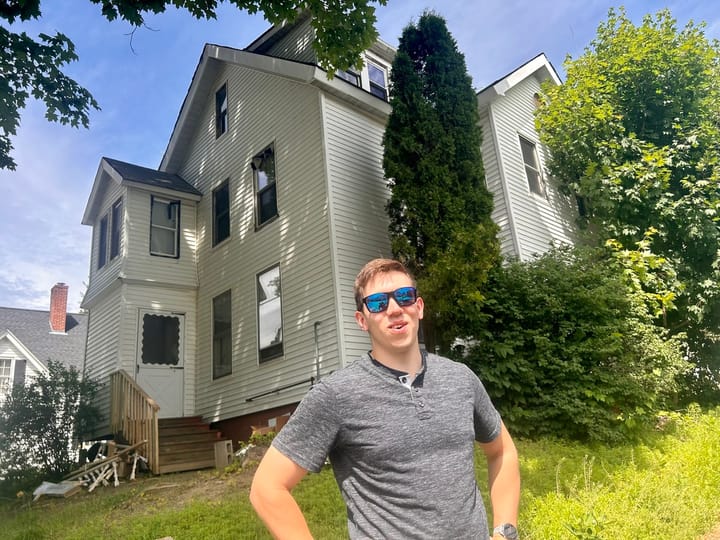 This young Maine 'house hacker' paid just $540 to get his first duplex